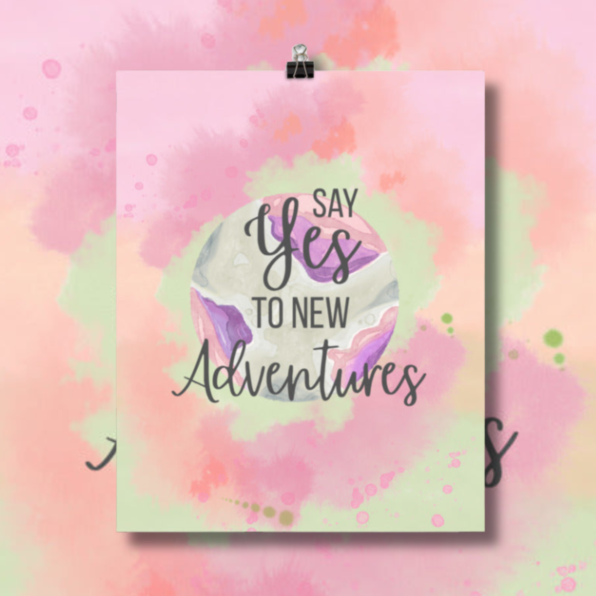 The Travel Collection |Say Yes | Cute Travel Quote Art Print