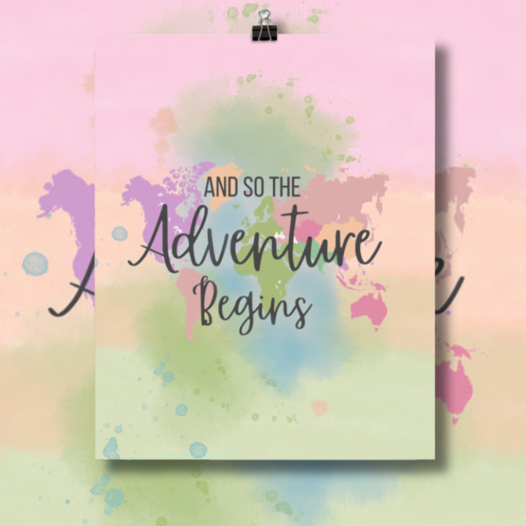 The Travel Collection | Adventure Awaits | Cute Travel Quote Art Print