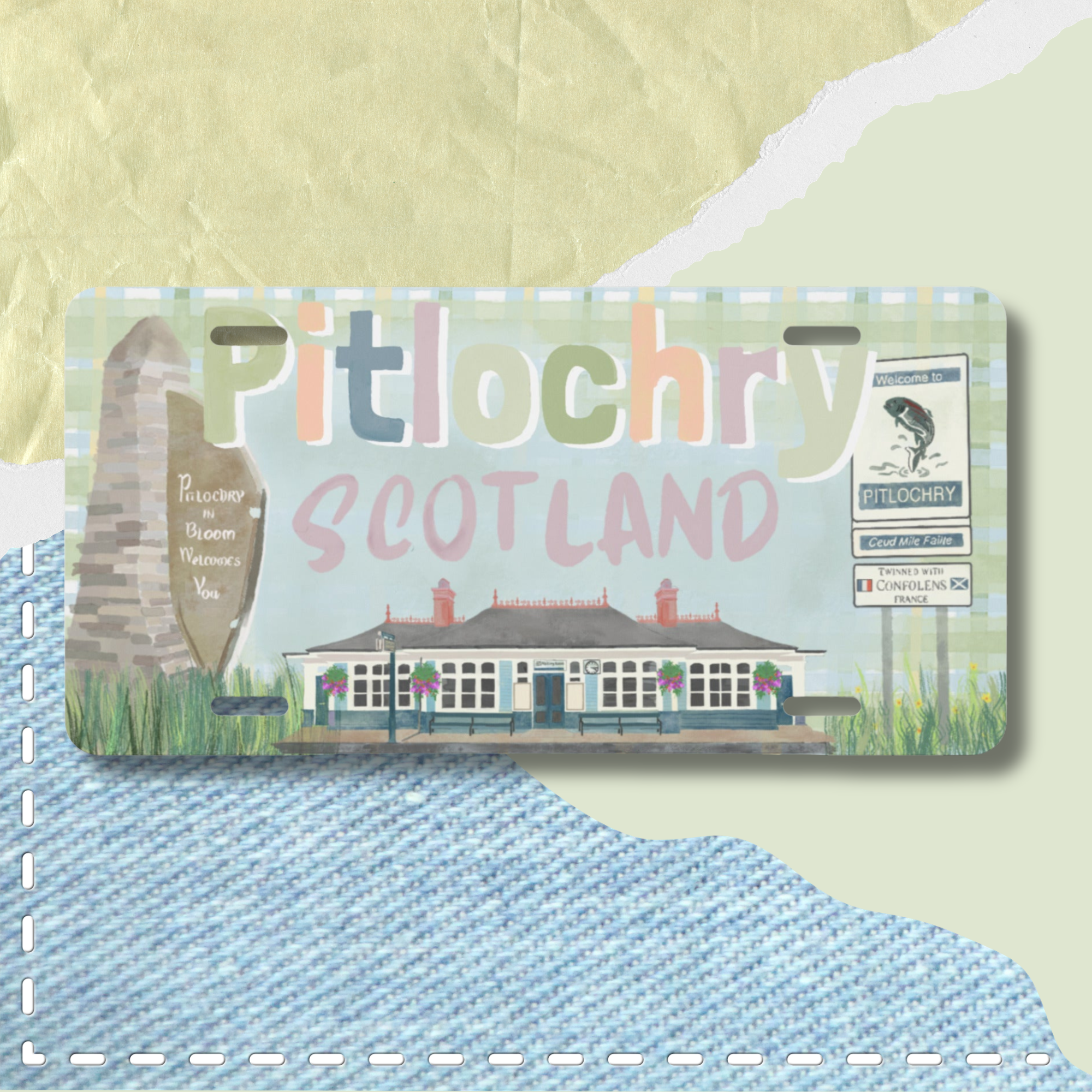 Pitlochry, Scotland Souvenir License Plate