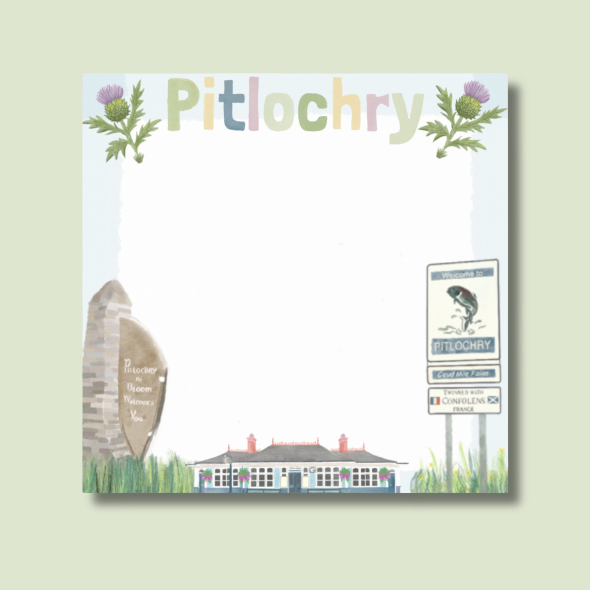 Pitlochry, Scotland Souvenir Post it Notepad