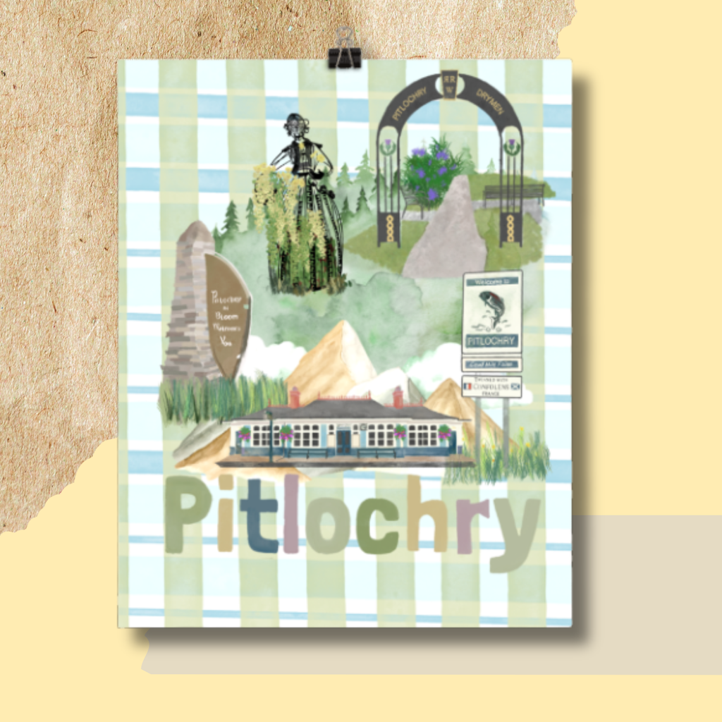 Pitlochry, Scotland Art Print 8x10in