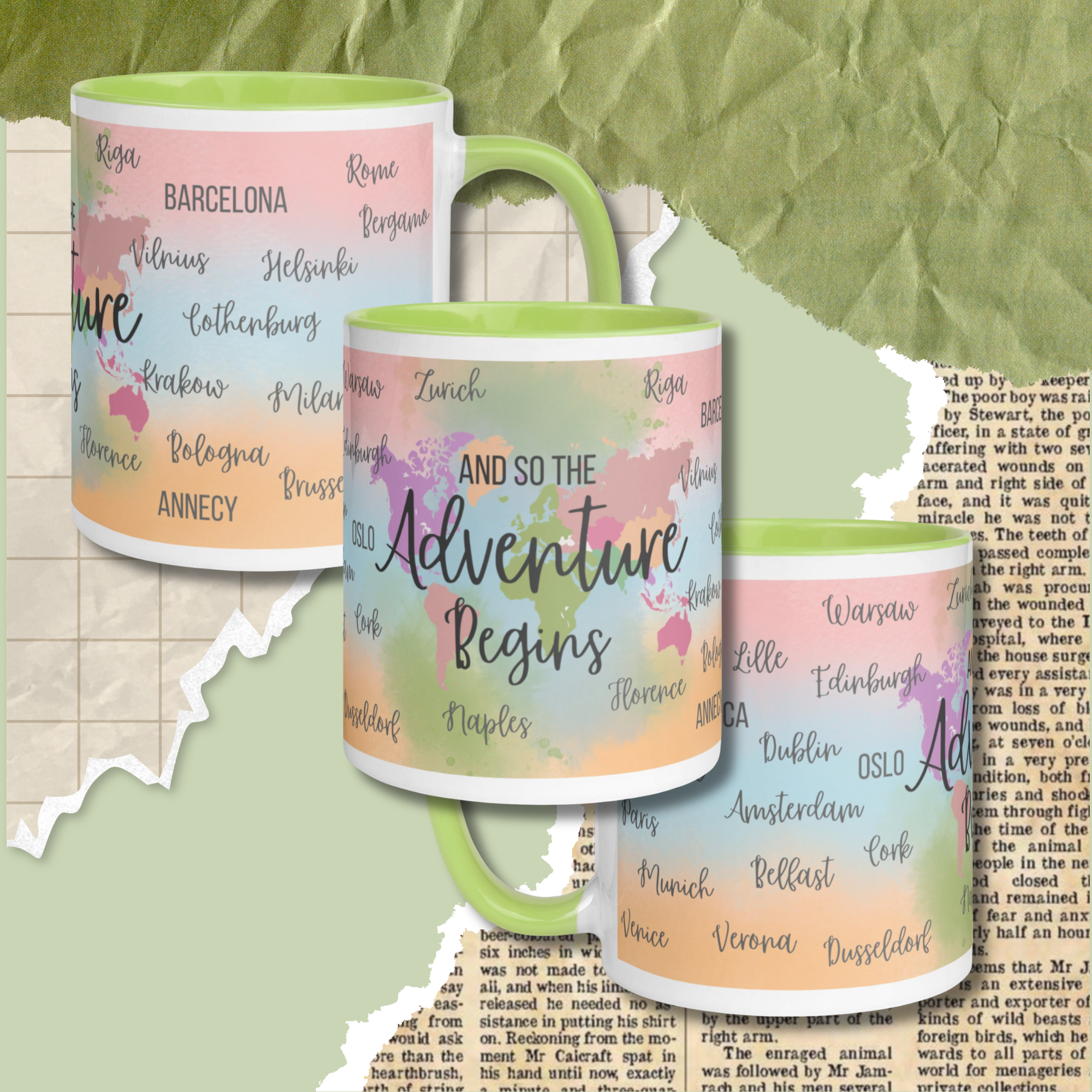 Adventure begins | Green 11oz mug
