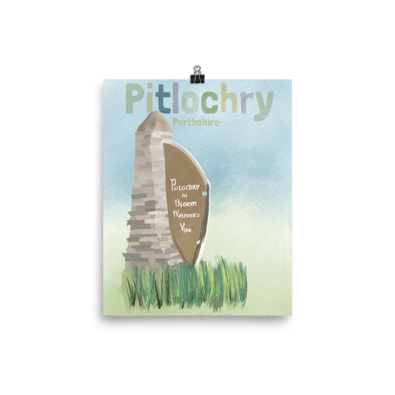 Pitlochry, Scotland Art Print 8x10in